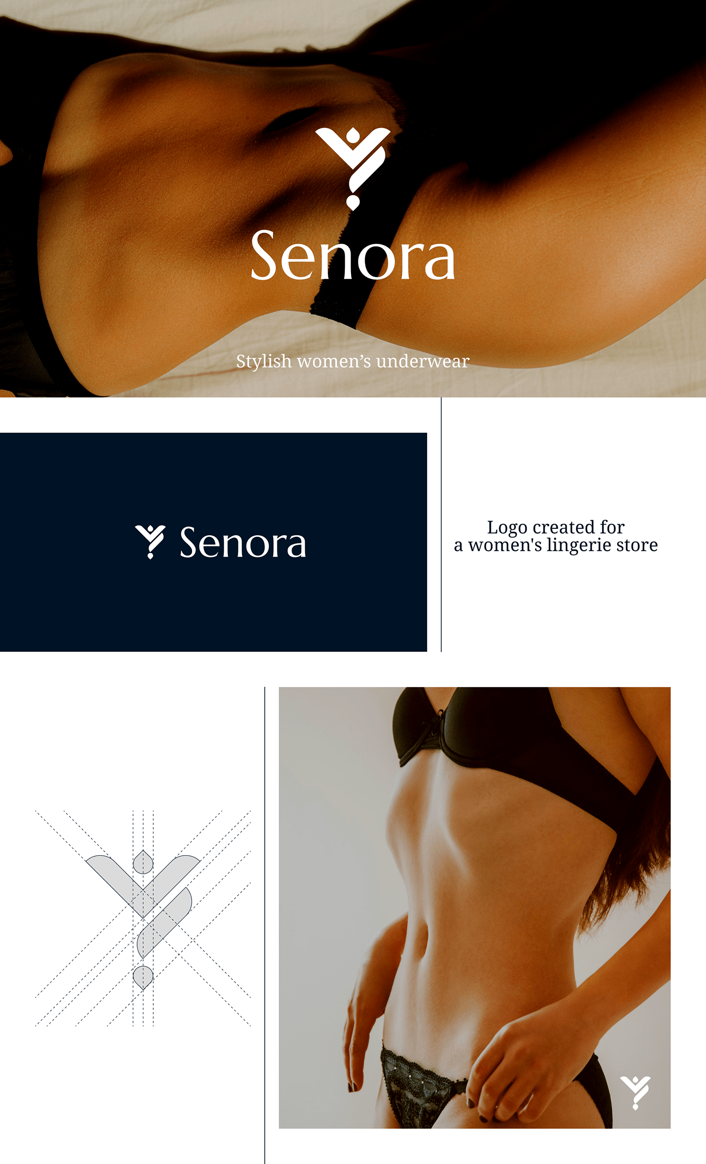 abstract brand elegant Fashion  lingerie logo modern simple underwear women