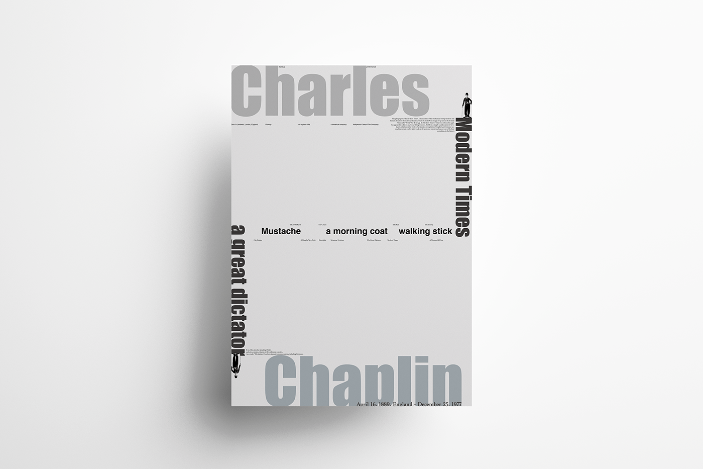 Charles Chaplin poster typo