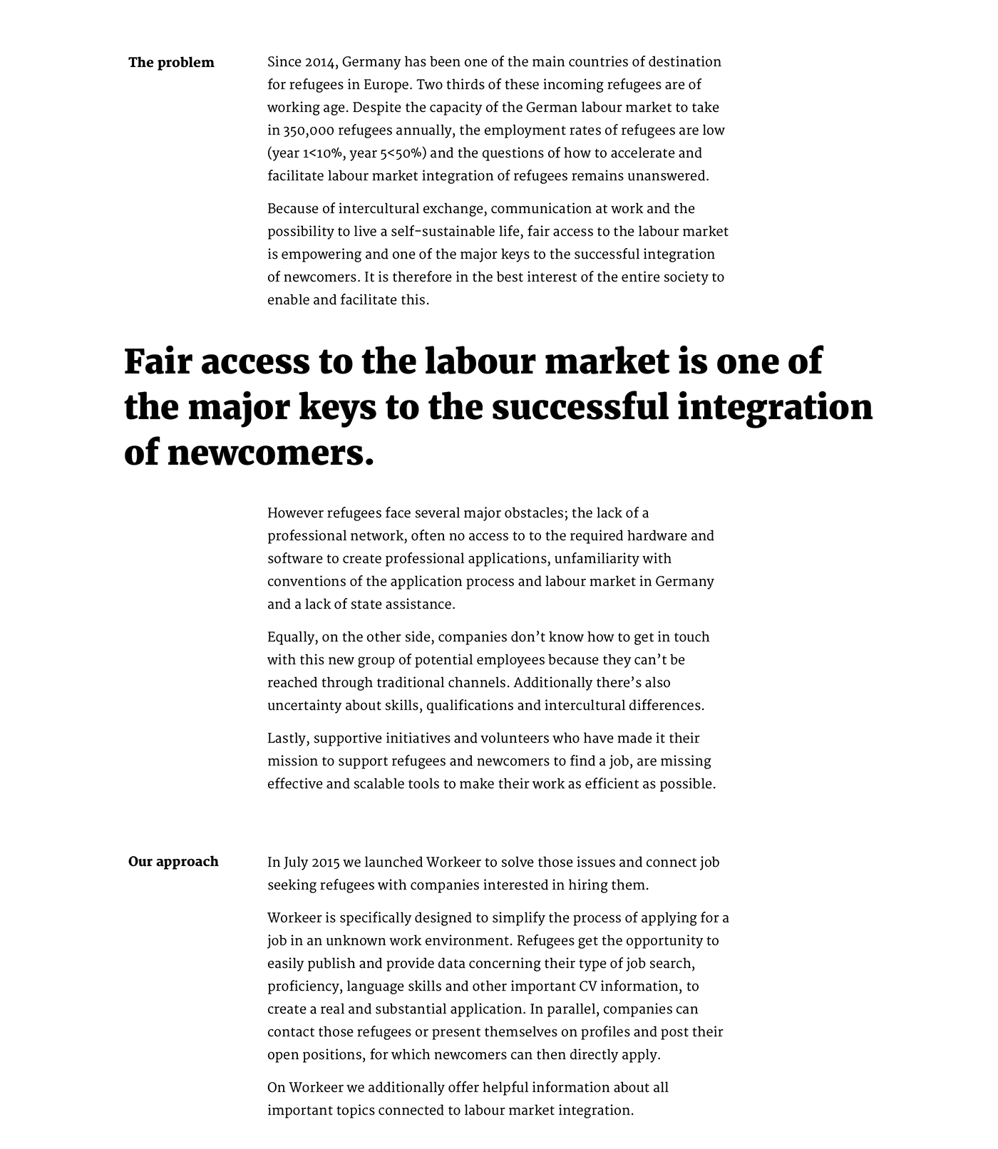 workeer online Platform job board Inclusive integration plattform Jobbörse