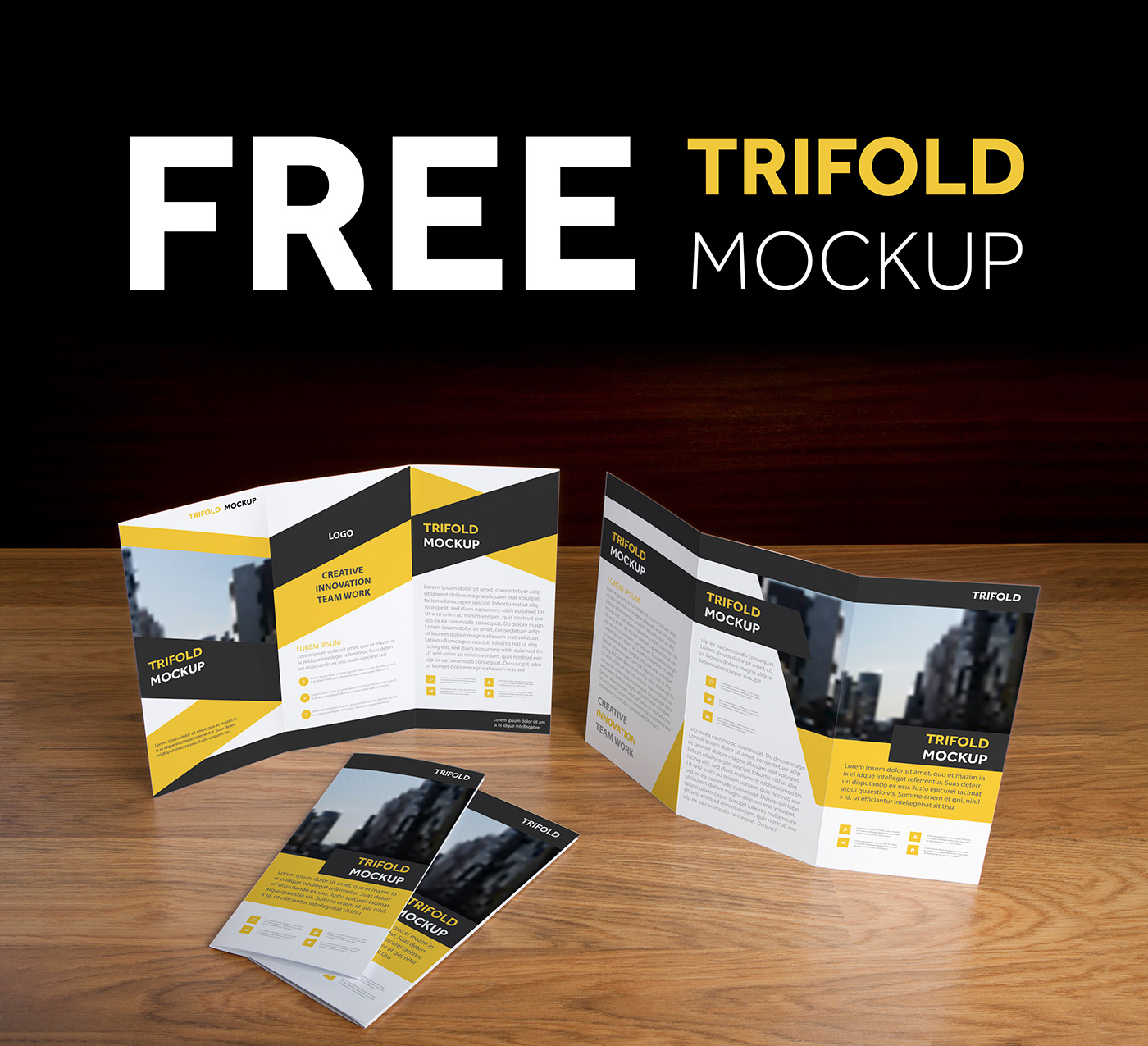 Mockup mock-up free psd template layers trifold design photoshop high quality