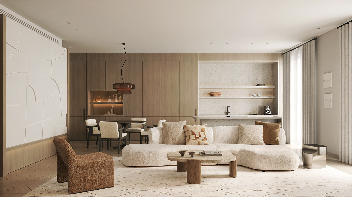 3ds max apartment design brown Interior interior design  Luxury Design modern visualization Визуализация интерьера дизайн интерьера
