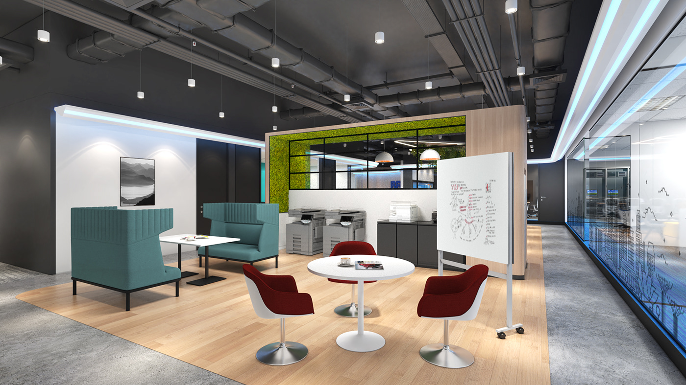 3ds max archviz Commercial Interiors Corporate Office Design interior design  Office Design Render visualization vray