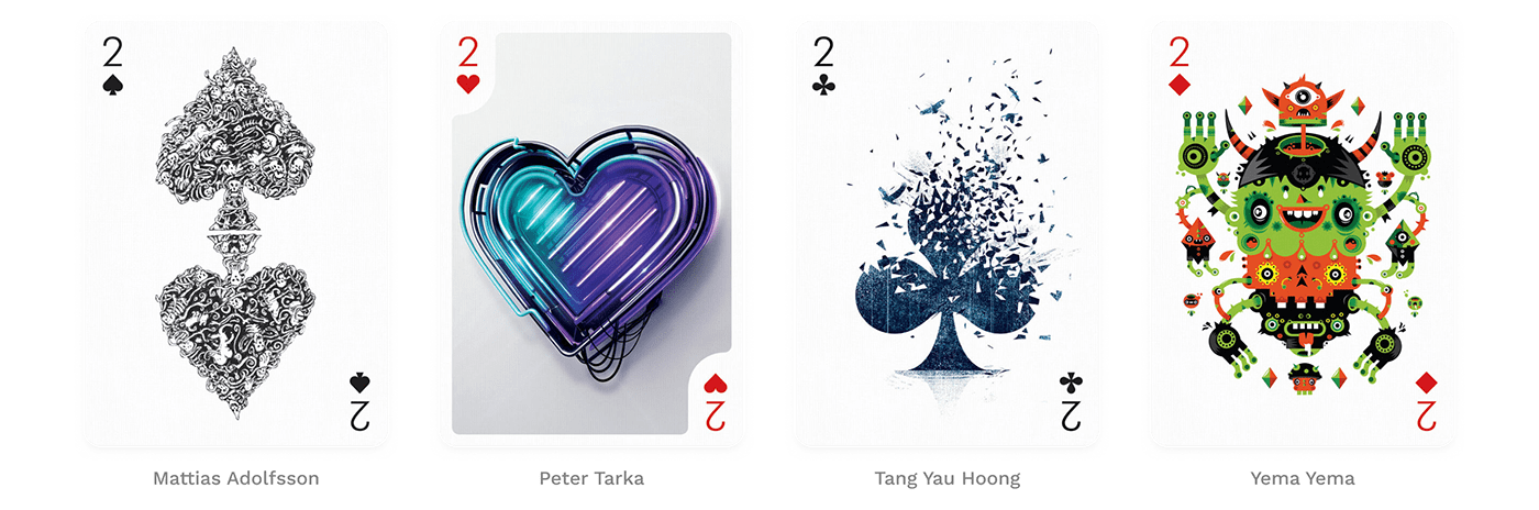 Poker Playing Cards deck of cards deck art gift artistic product print game Fun gift idea Collaboration Collective 