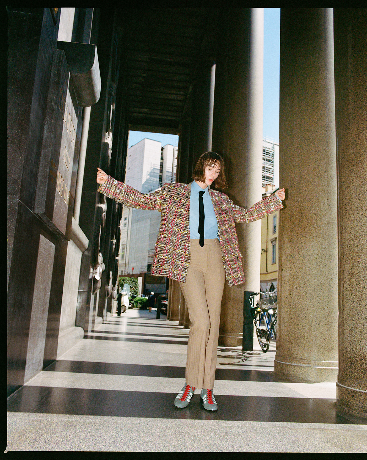 anna steininger Doves duomo editorial Fashion  Lofficiel milan model paparazzi flash prada