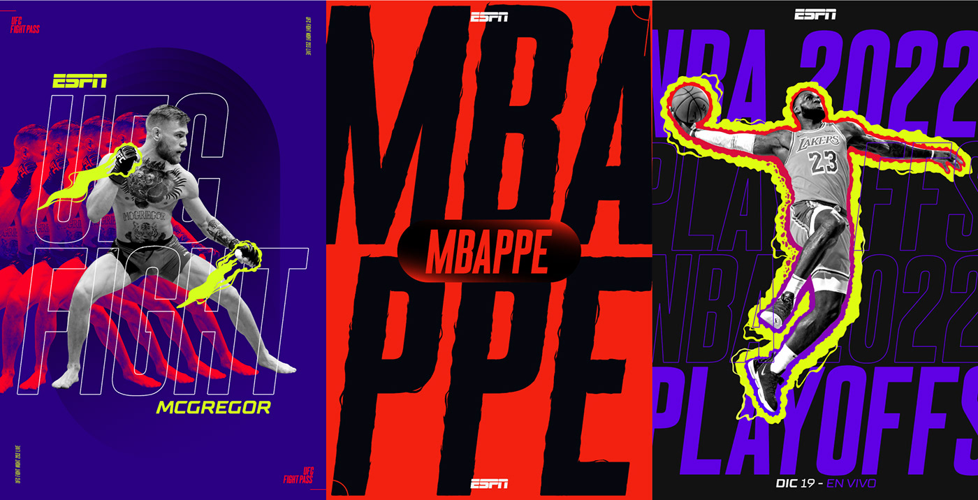 basketball branding  design ESPN Futbol motion sports tenis UFC visual identity