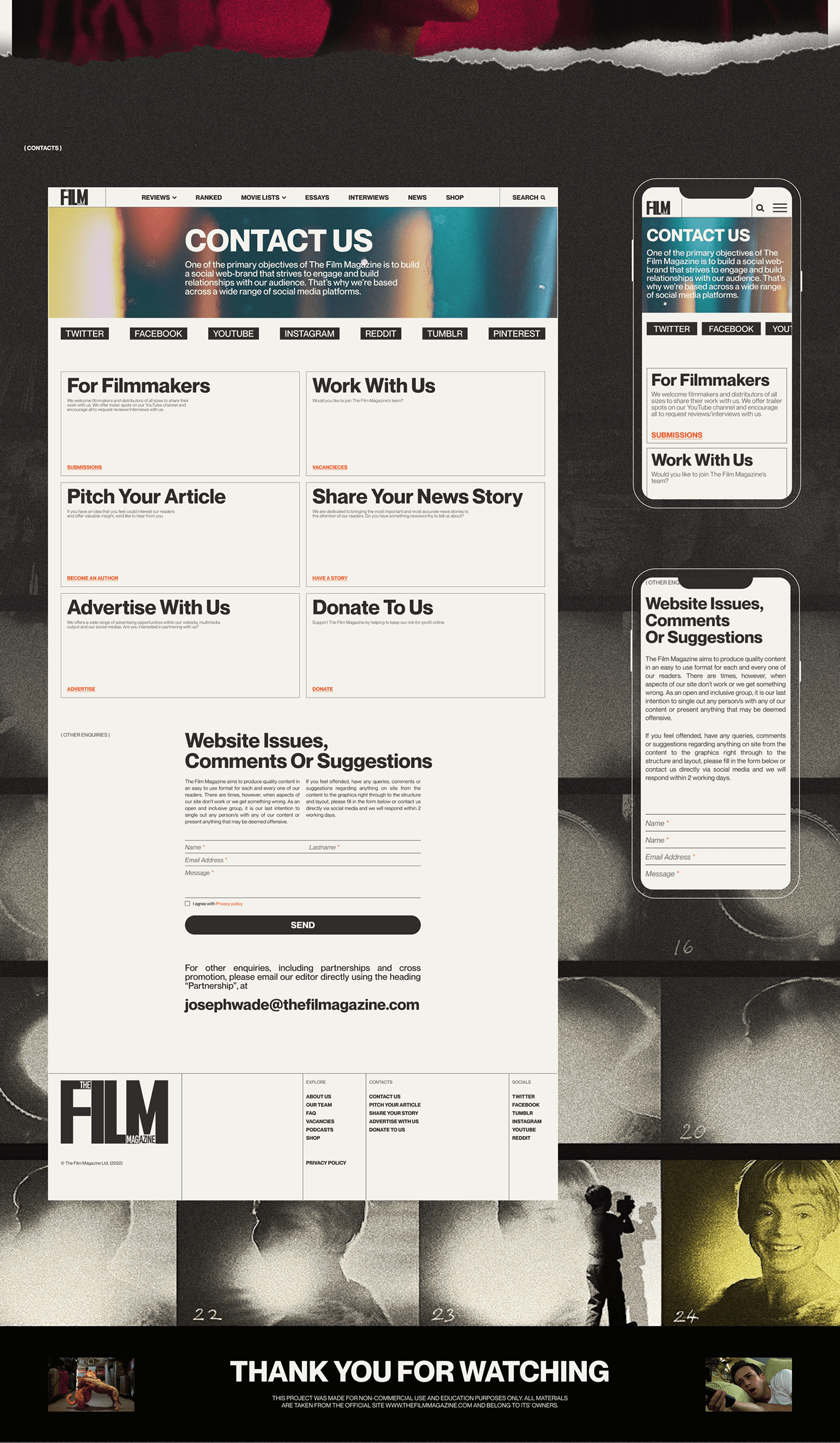 Figma films magazine news website redesign UI UX design UI/UX Web Design 