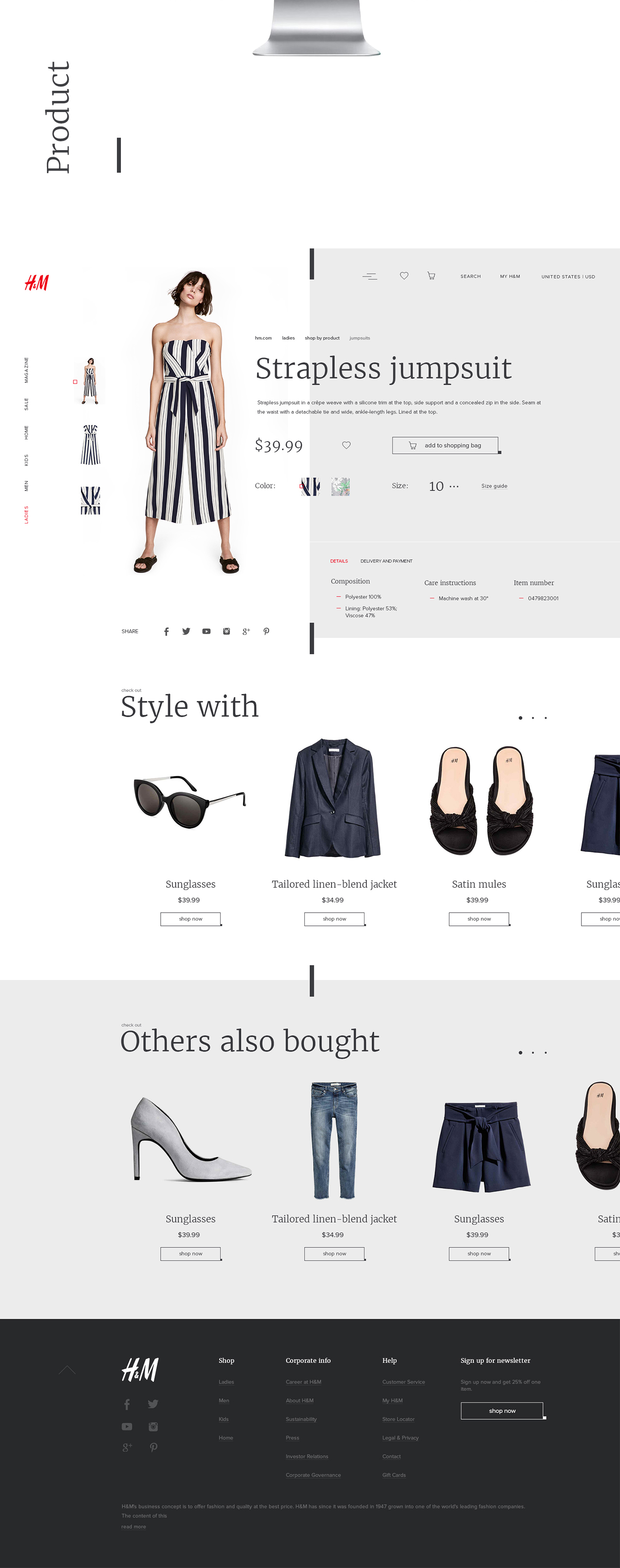 Fashion  Clothing H&M trendy Website redesign Ecommerce UI/UX UI