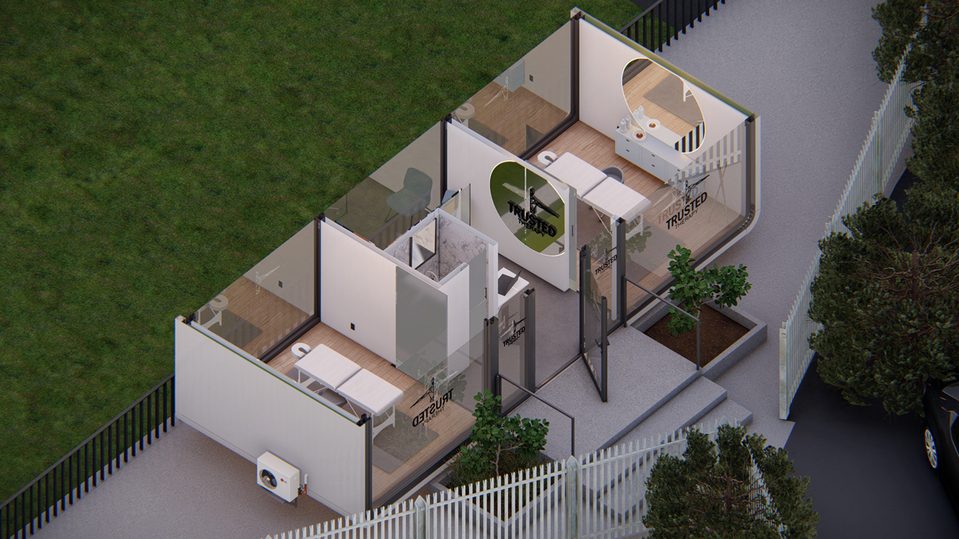 Prefab architecture visualization Render 3D interior design  modern prefabricated house construction design