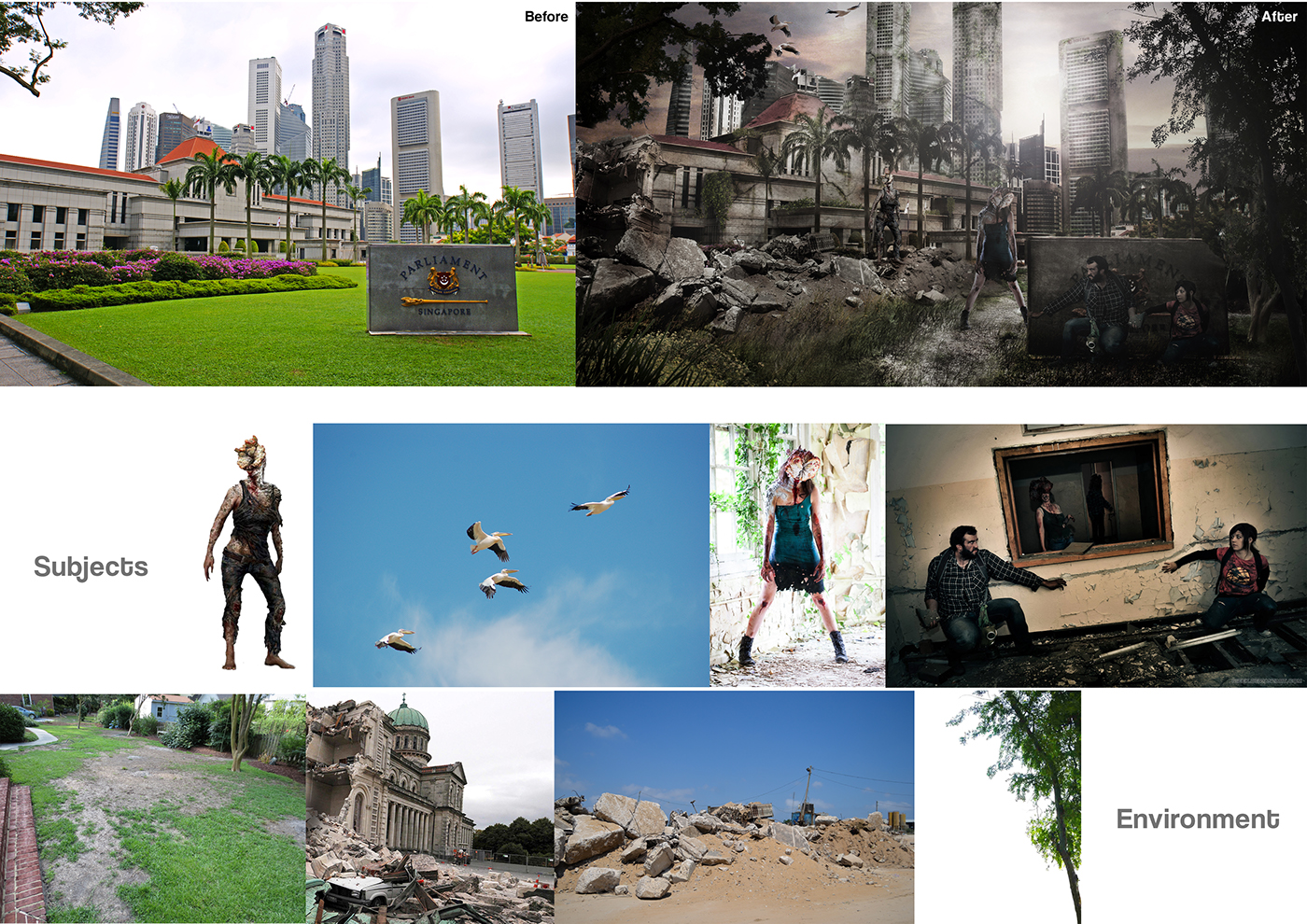 image photo manipulation last of Us singapore apocalypse