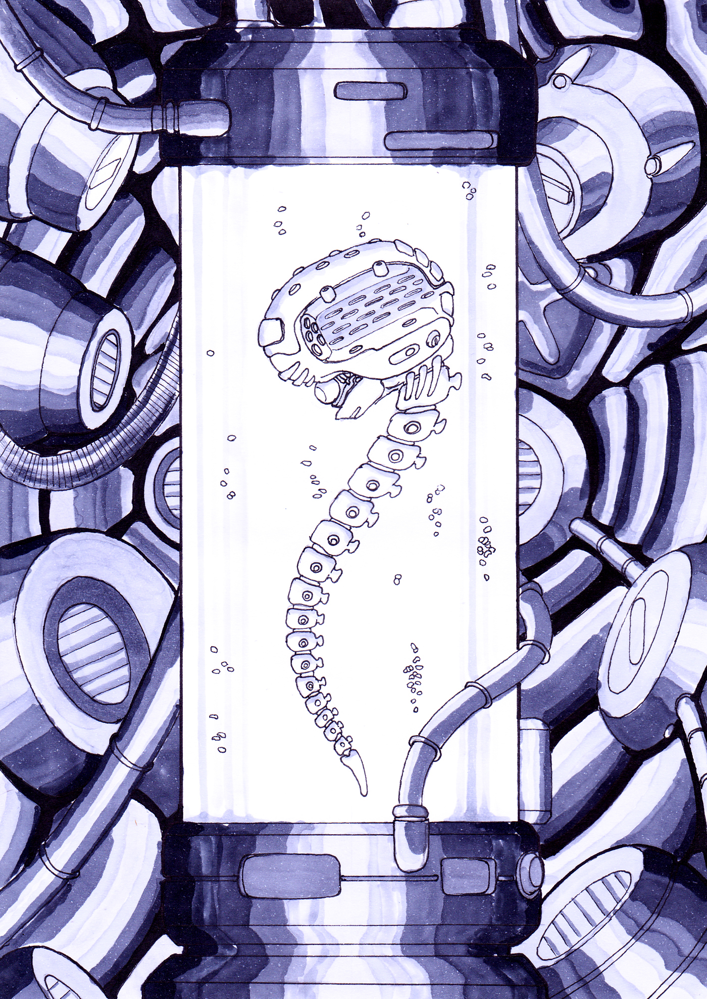 inktober brain madmax kowloon anime racer concept art vortex paper godzilla