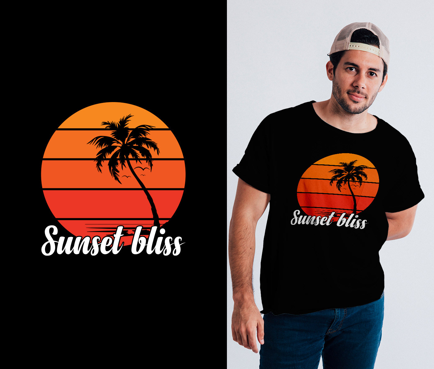 Sunset Beach t-shirt design summer Nature Sun beach sunset tshirt design