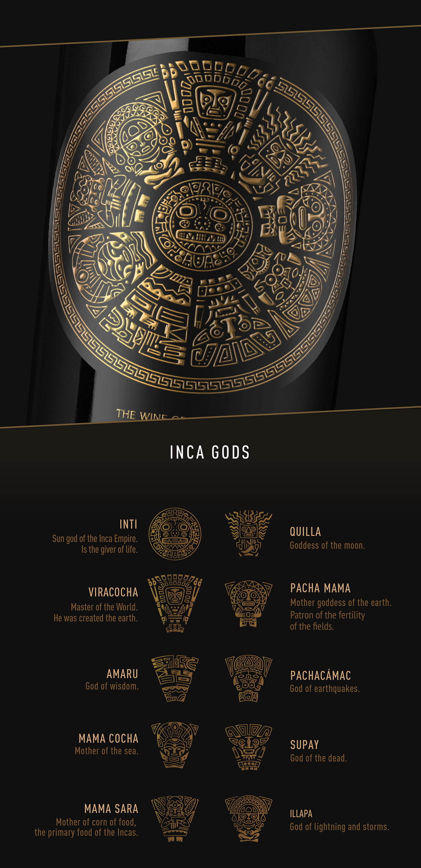 Andes gods inca Label label wine stamping wine Wines