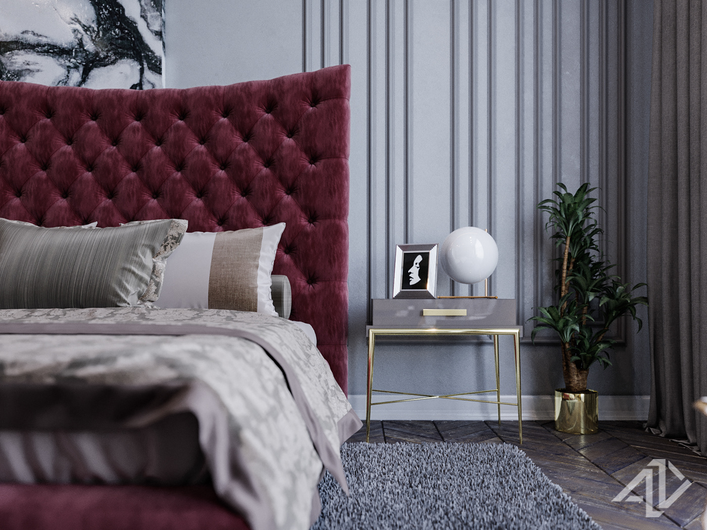 bedroom CoronaRender  rendering Photography  interiordesign luxury