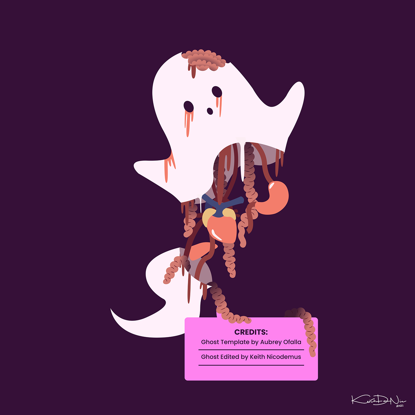 adobe illustrator art cartoon digital illustration ghost gore Halloween horror ILLUSTRATION  setherpiece