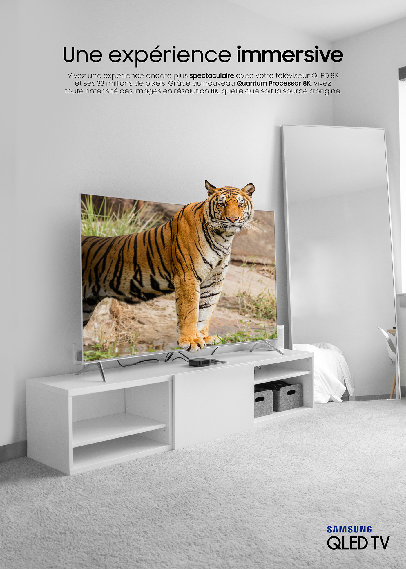4K ads affiche HD QLED Real Samsung television tiger tv