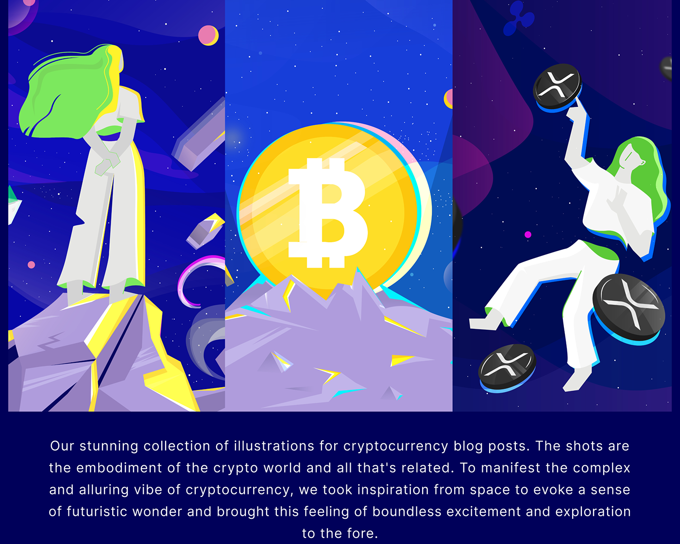 ILLUSTRATION  artwork digital illustration cryptocurrency bitcoin blog illustration Illustrator graphic design  Digital Art  article illustration