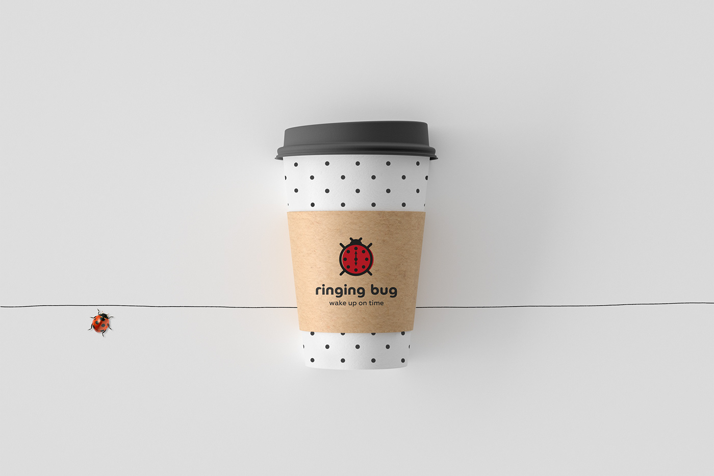 logo bug clock alarm ladybug Coffee cafe