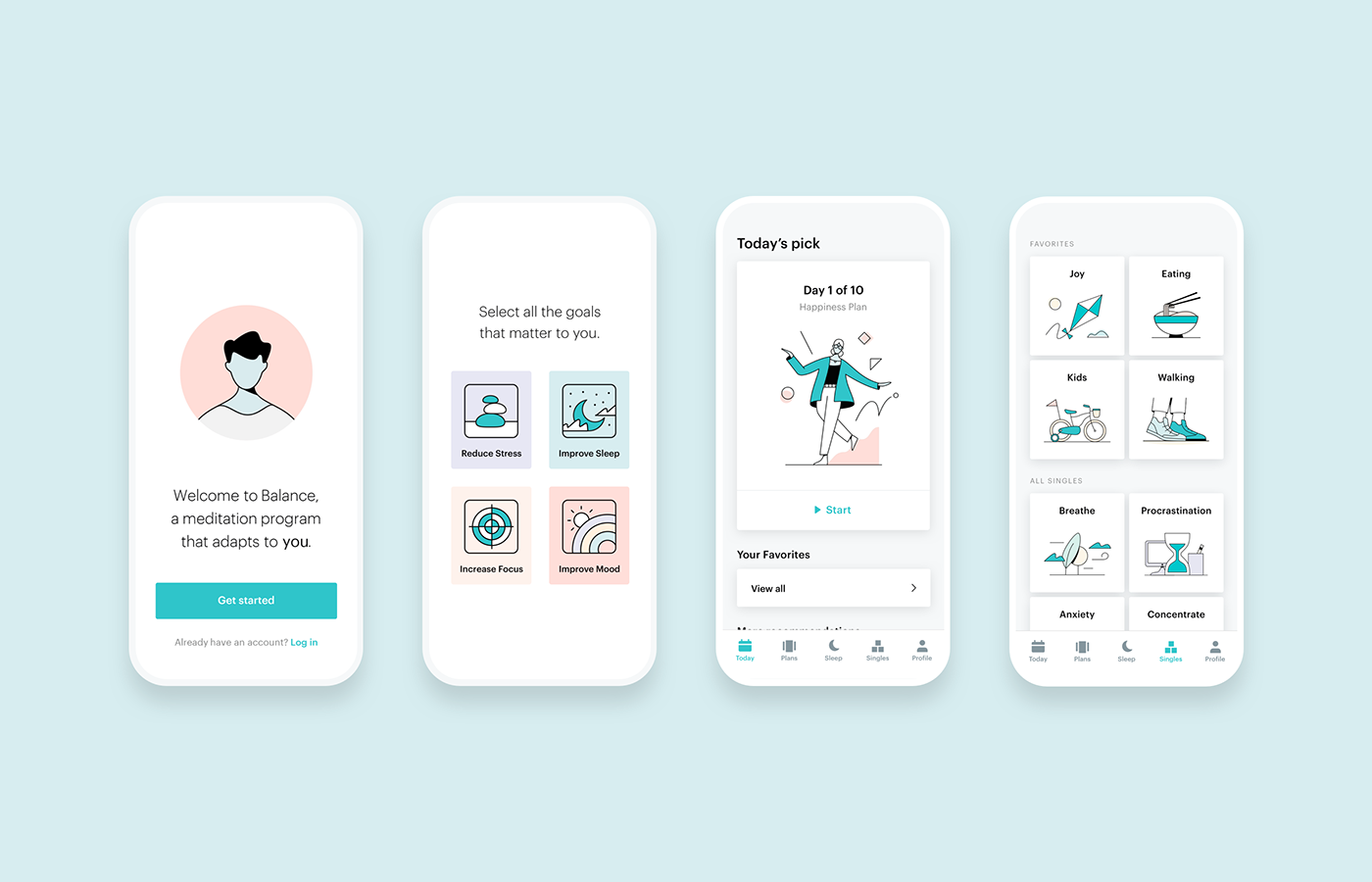 app design iOS App meditation Meditation App mindfulness mindfulness app minimal app minimal design sleep app sleep app design