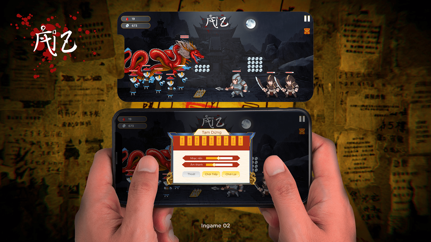 china game Game Art game design  Qing Dynasty typography   UI ui design UI/UX zombie tsunami