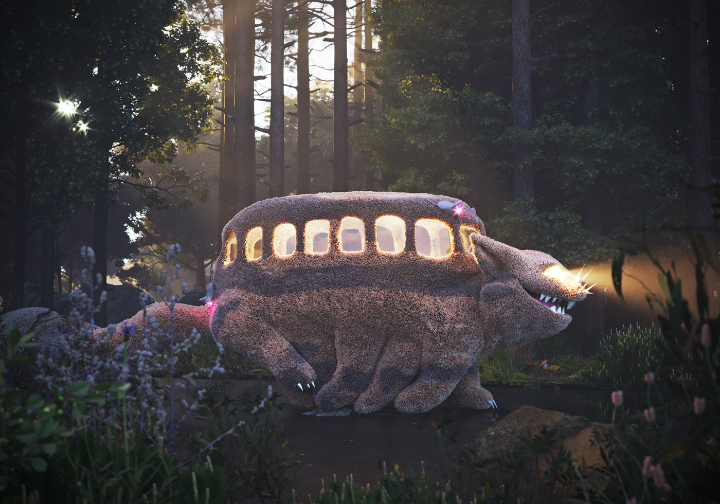 Cat catbus corona render  Zbrush 3D model ILLUSTRATION 