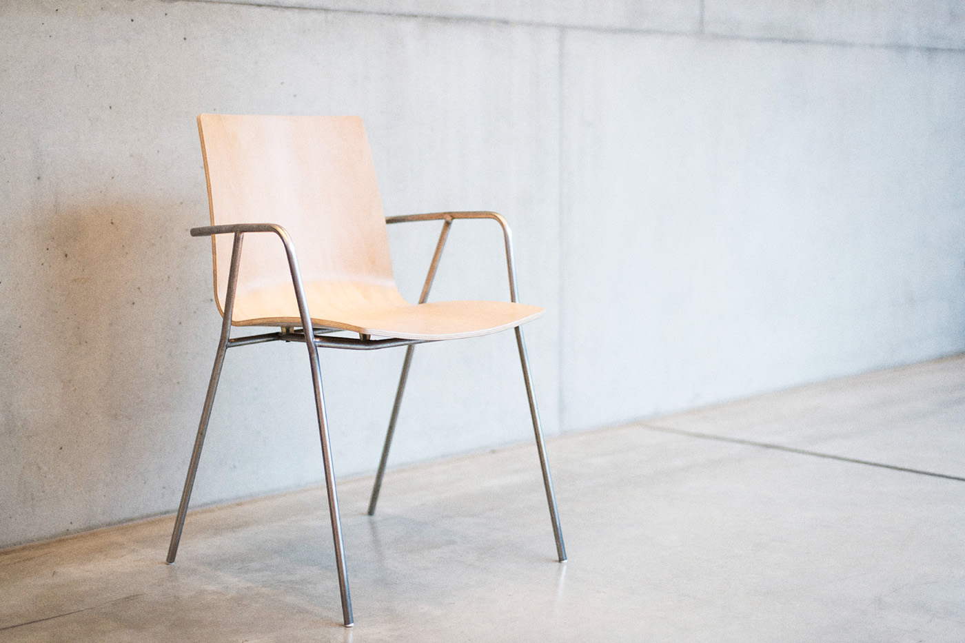 plywood chair chairdesign prototype universit student steel furniture