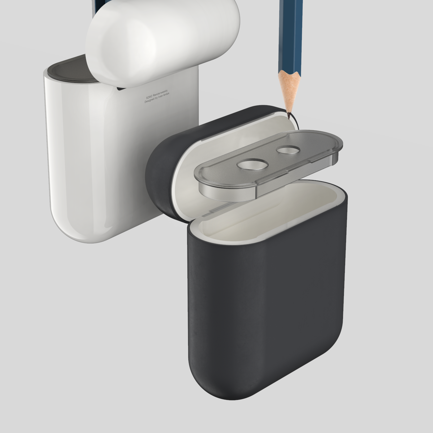 apple sharpener product 3D keyshot Renderweekly Render design airpods