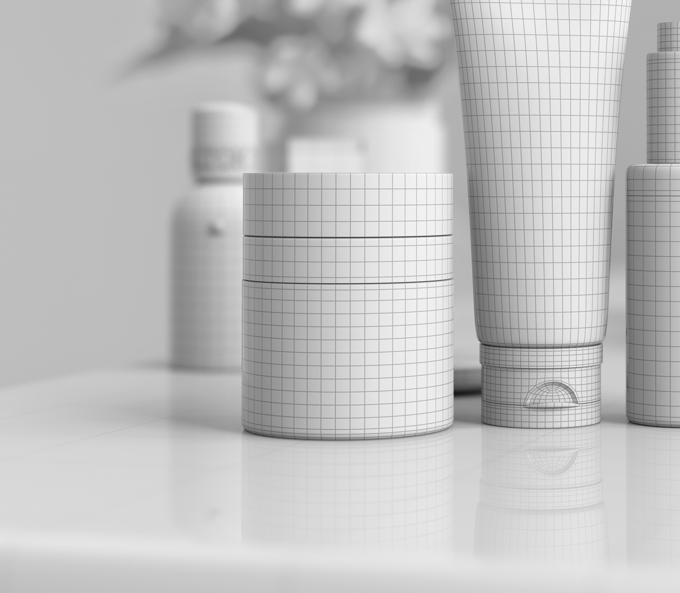 CGI 3D Product Rendering 3D Rendering skin care cosmetics rendering Photoreal 3D Packaging modo