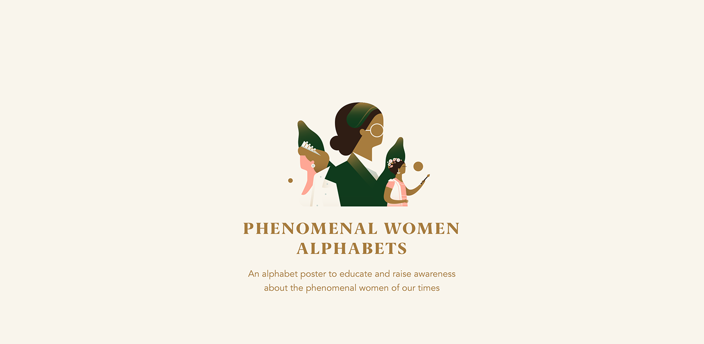 Character woman poster vector alphabet dropcap letter atoz clean gradient