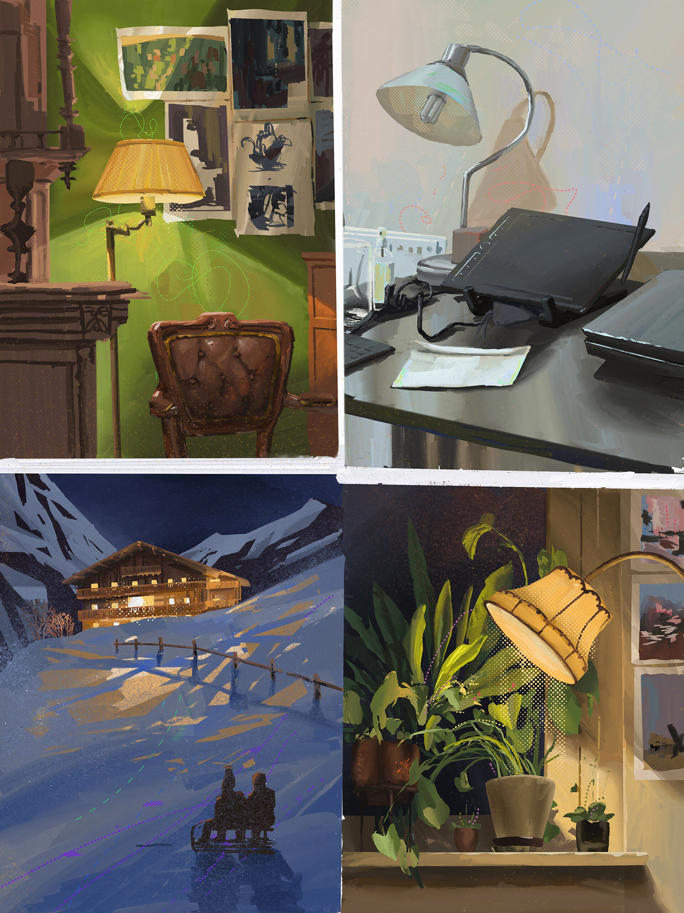 colorsketches hamburg Interior iPad painter Procreate sketches