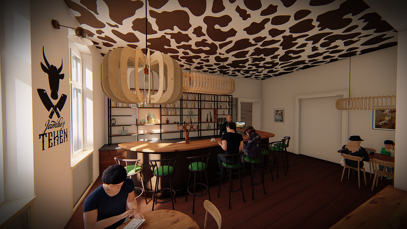 bistro bistro design interior design  restaurant restaurant interior restro visualization