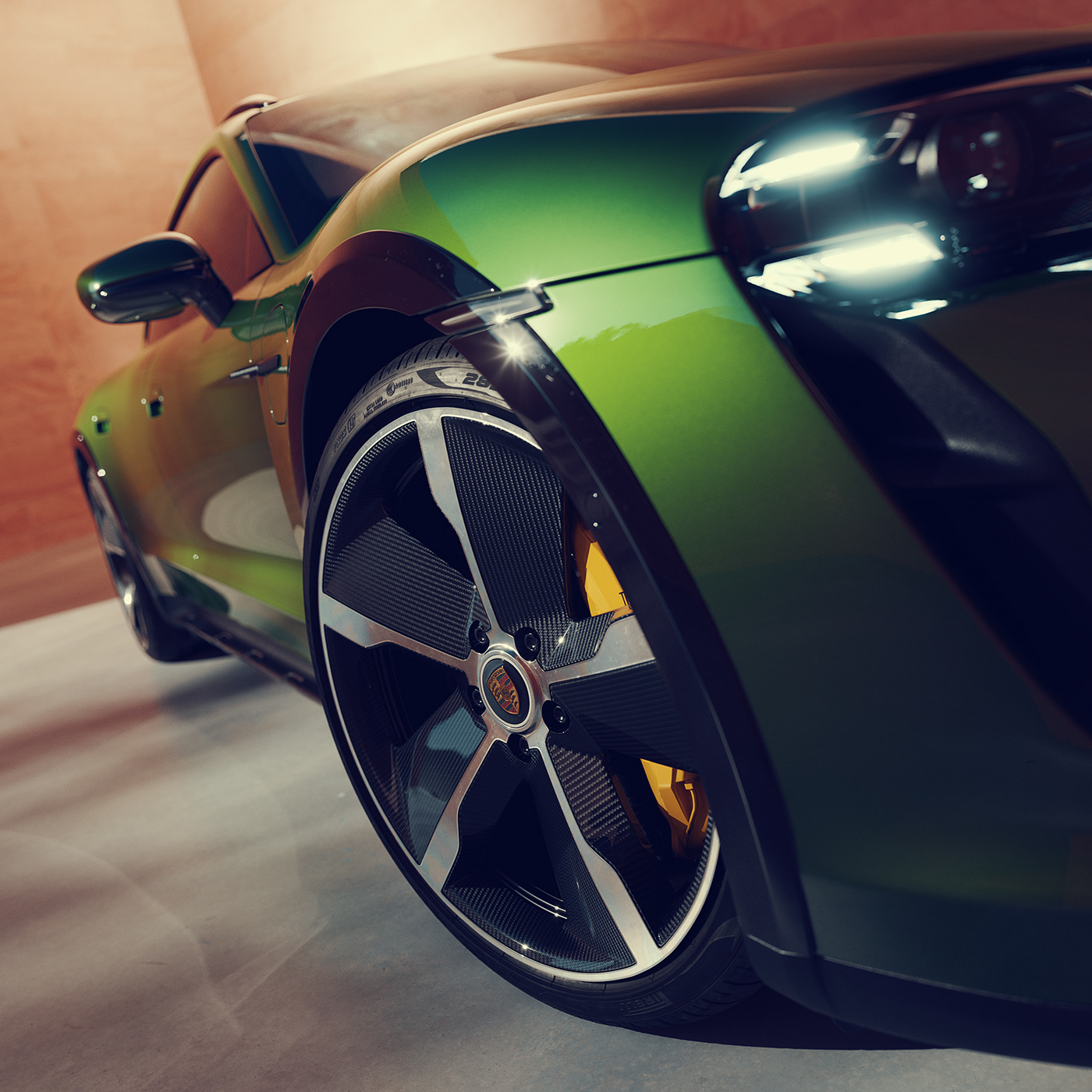 Porsche Taycan automotive   CGI cinema 4d corona renderer color grading colorful postproduction taycan cross turismo