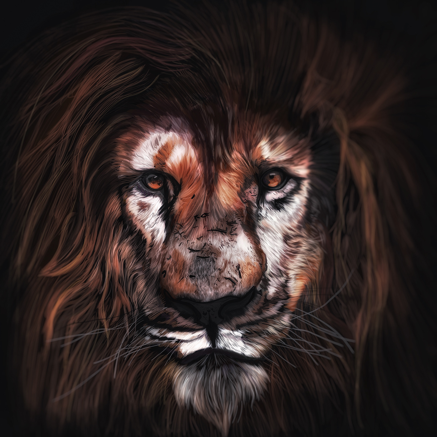 olbap olbapdesign olbap design adobe fresco ILLUSTRATION  Drawing  Digital Art  vector lion Leo