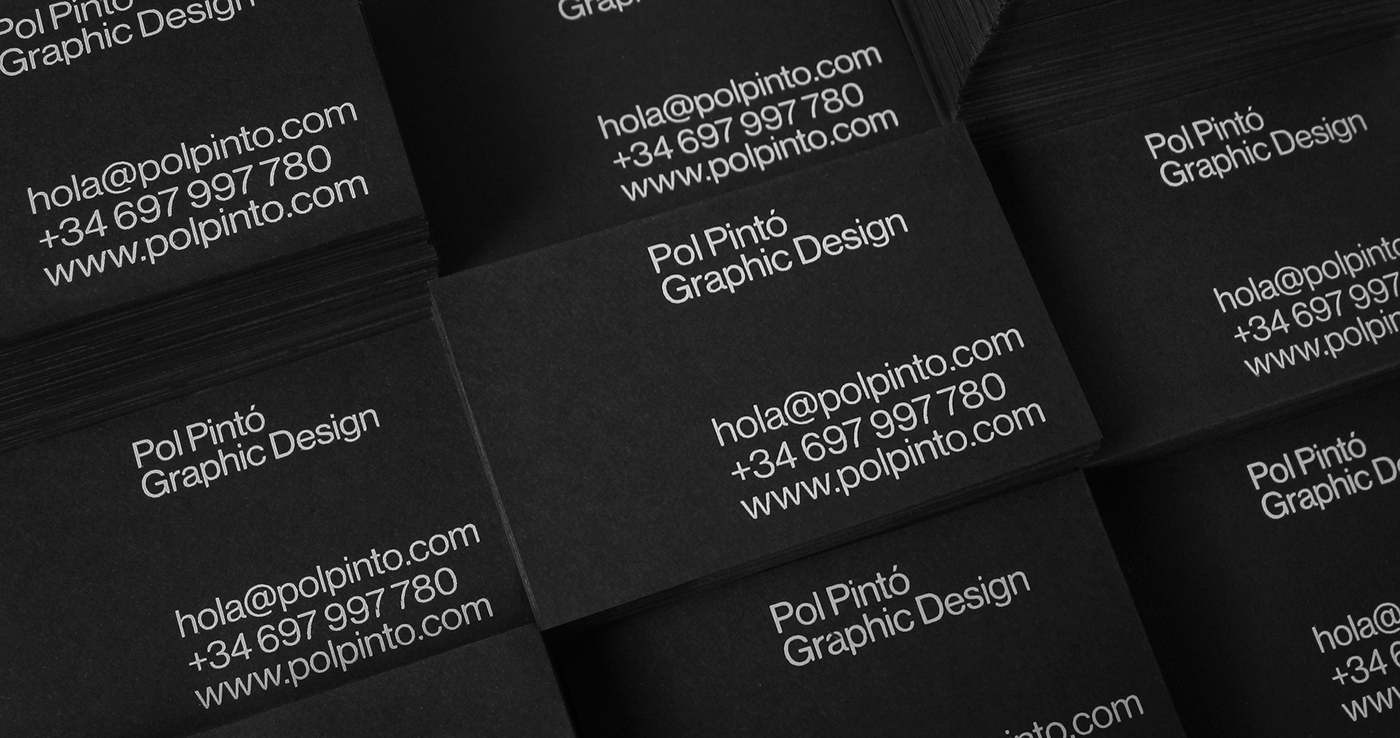 black negre pol pintó PFP disseny helvetica neue haas grotesque bussines cards White swiss design cards brand identity