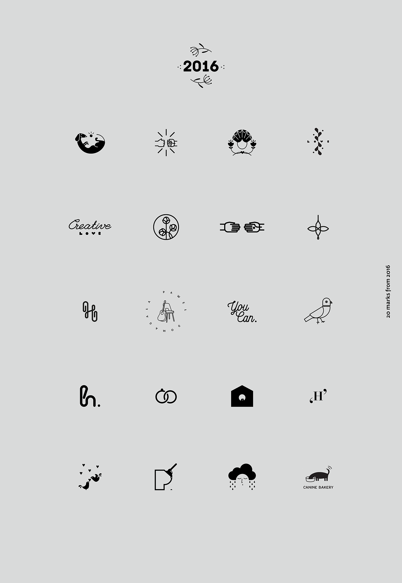 logo typography   Icon set minimal mark monogram Character design