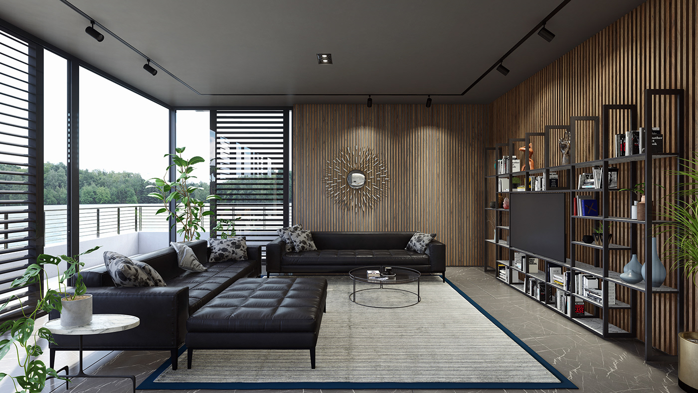 archviz architecture visualization Render 3D interior design  modern lumion apartment living room