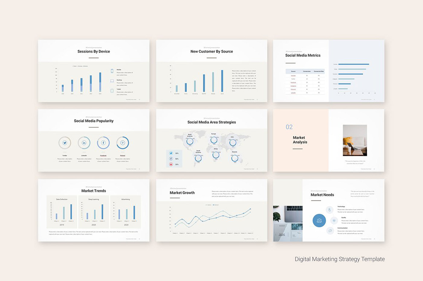 business company corporate digital marketing marketing strategy pitch deck Powerpoint presentation slides social media