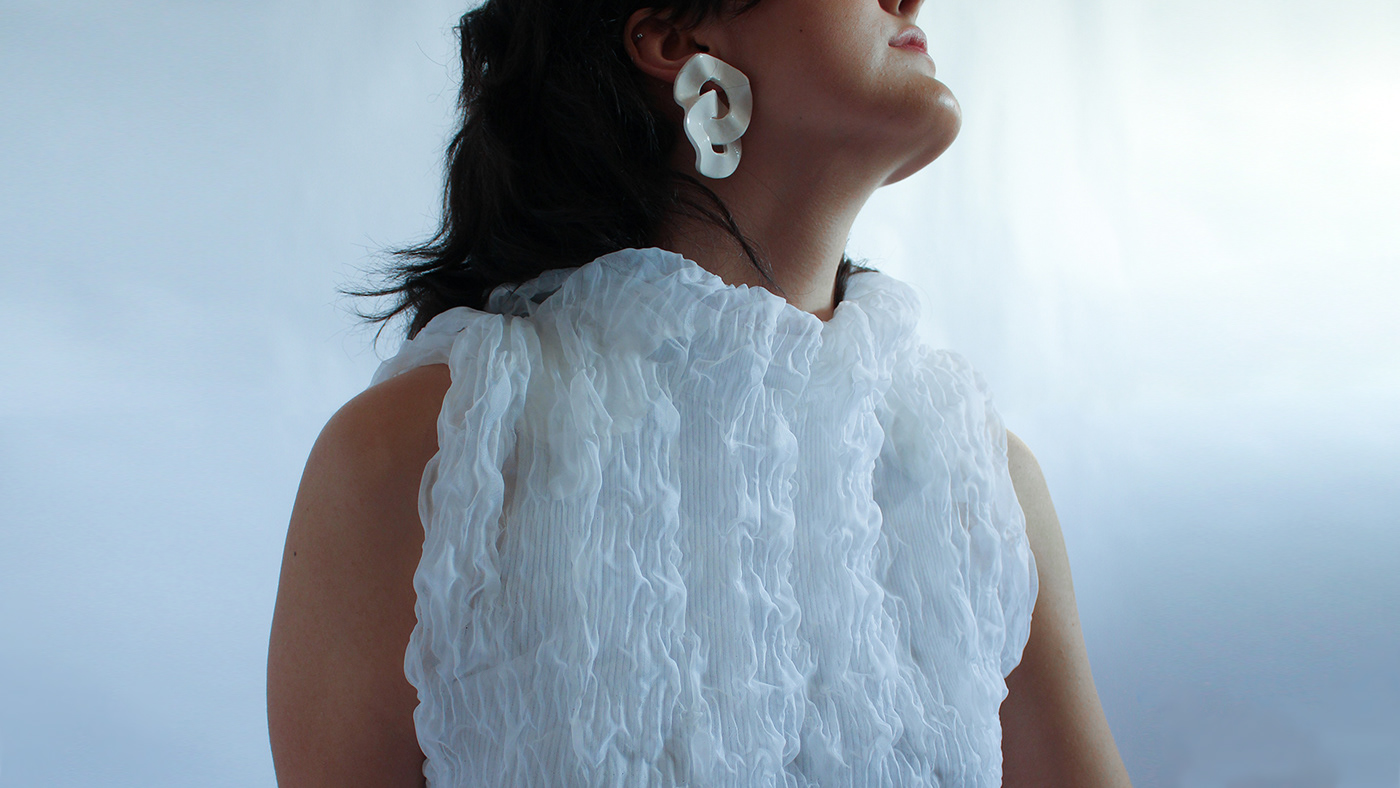 3D shibori arashi Clothing Fashion  fashion design moda shibori termofijado dress sea
