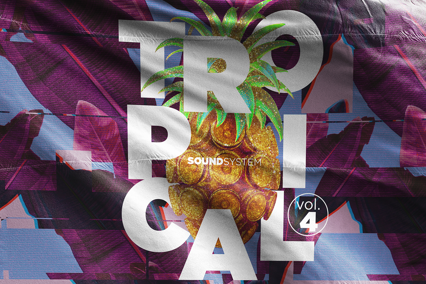 graphic design  mike knecht kreative rebel tropical sound system circo voador Music Festival poster Glitch colorful portfolio