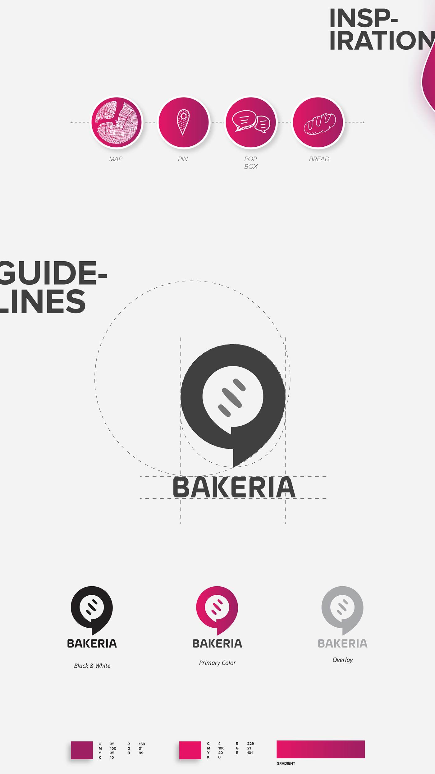 bakeria branding  design graphics app visuals creative colors gradients modern