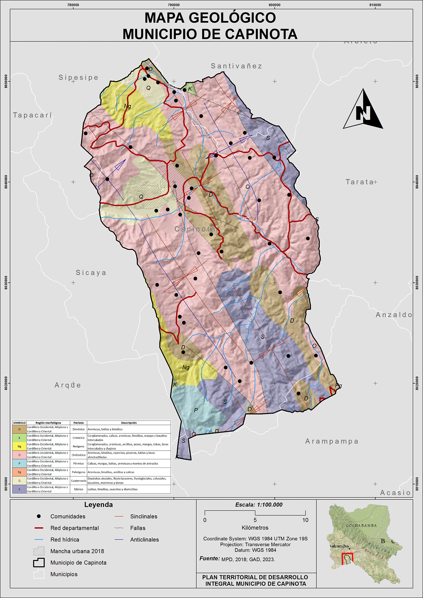 ArcGIS cochabamba bolivia mapas ArcMap CAPINOTA PTDI