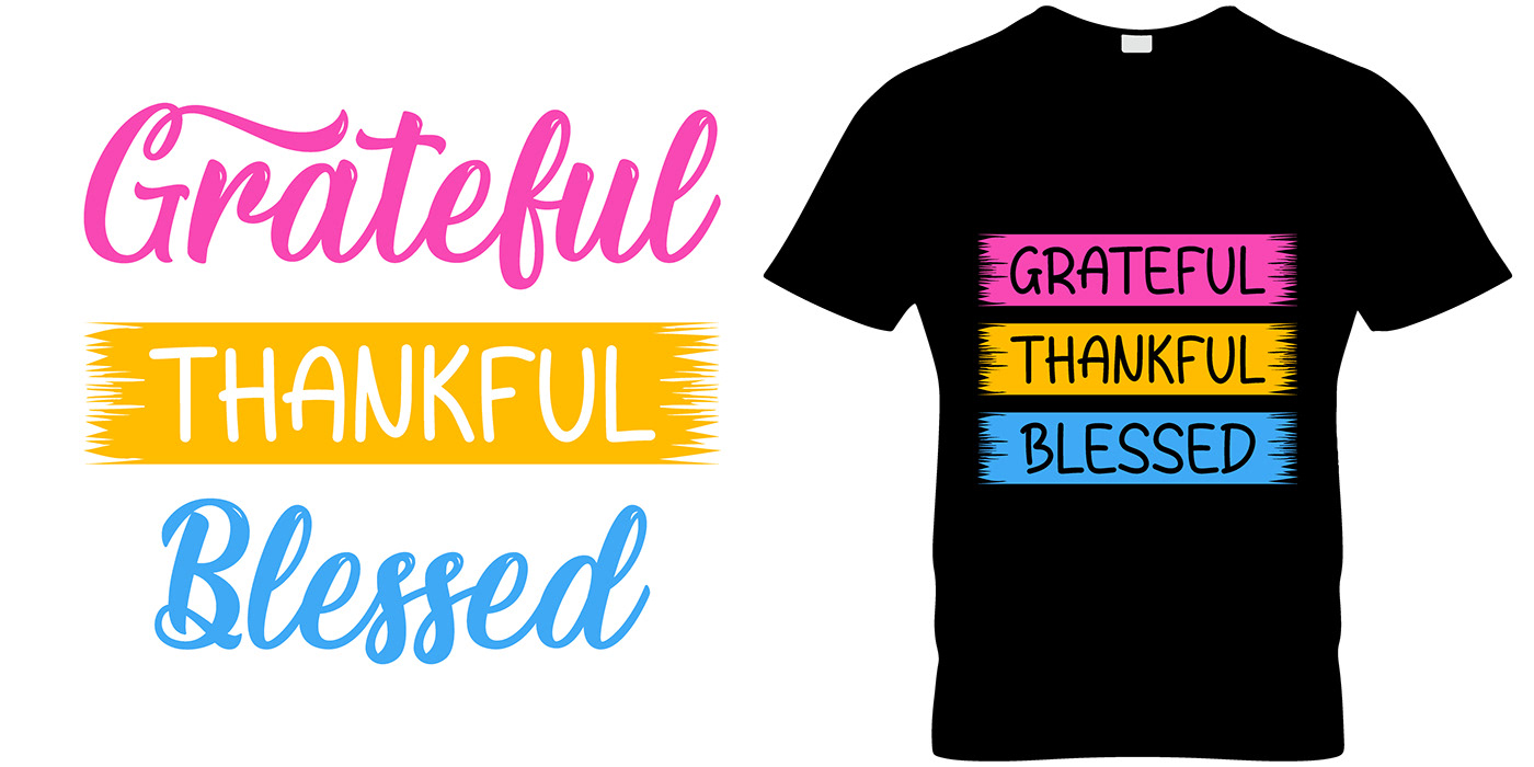 design Graphic Designer typography   t-shirt template text thanksgiving T-Shirt Design vector adobe illustrator