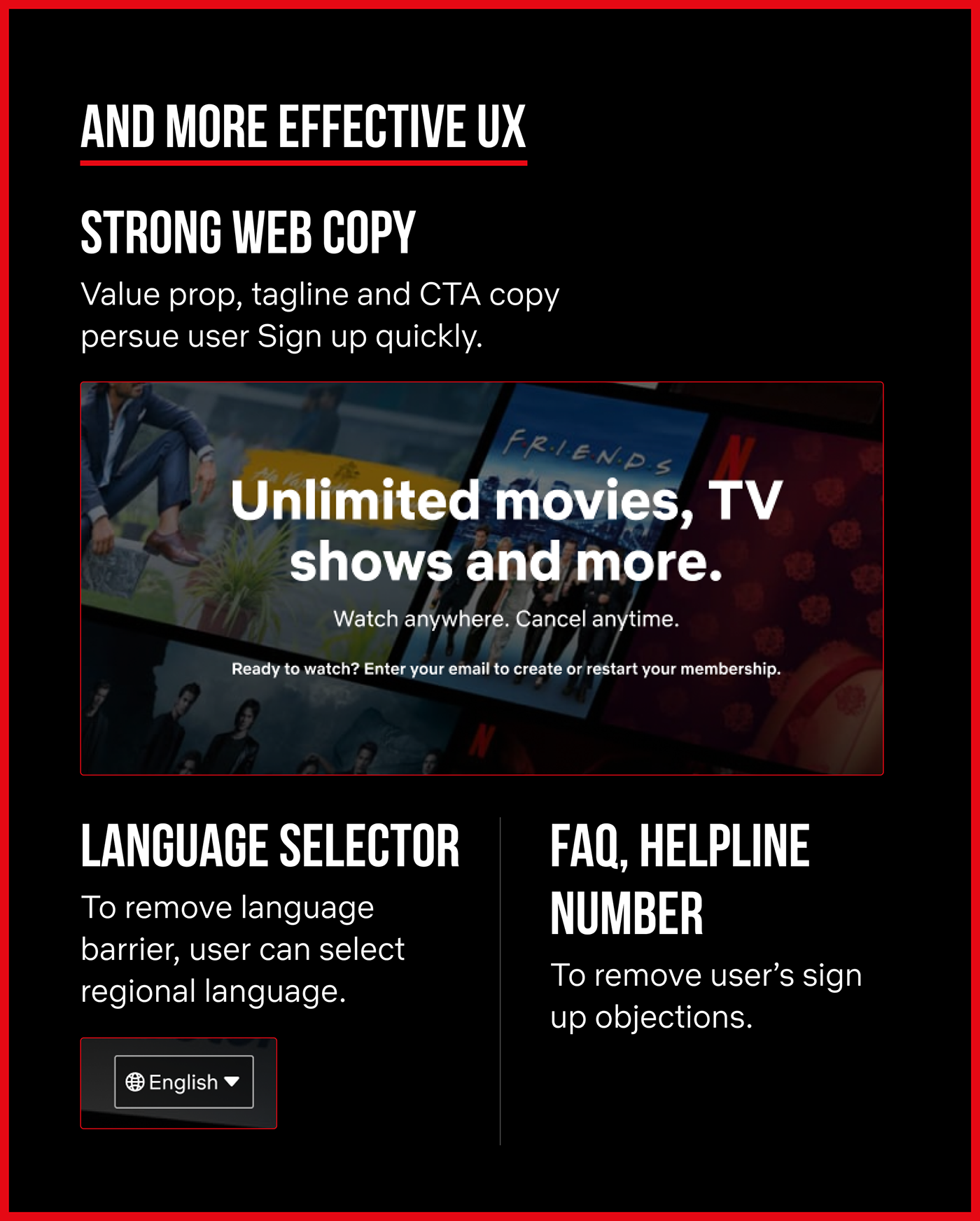 Netflix Landing Page UI/UX Design landing page фигма Web Design  ux/ui user interface Experience