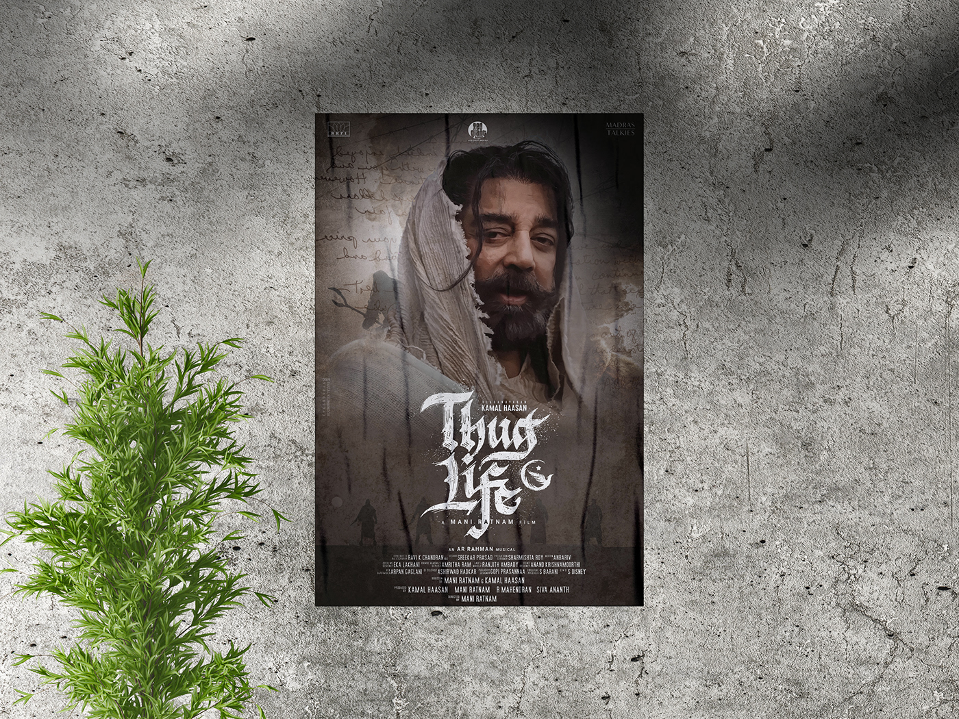 text poster film poster designer design tamil Kamal Haasan maniratnam arrahman Fanmade poster 
