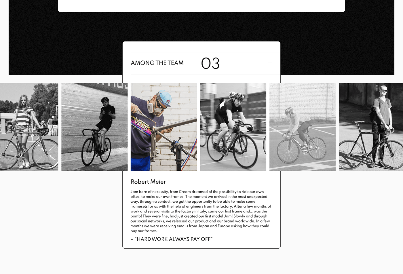 Bicycle concept grid interaction jam Spartan track cycling ux/ui Web Website