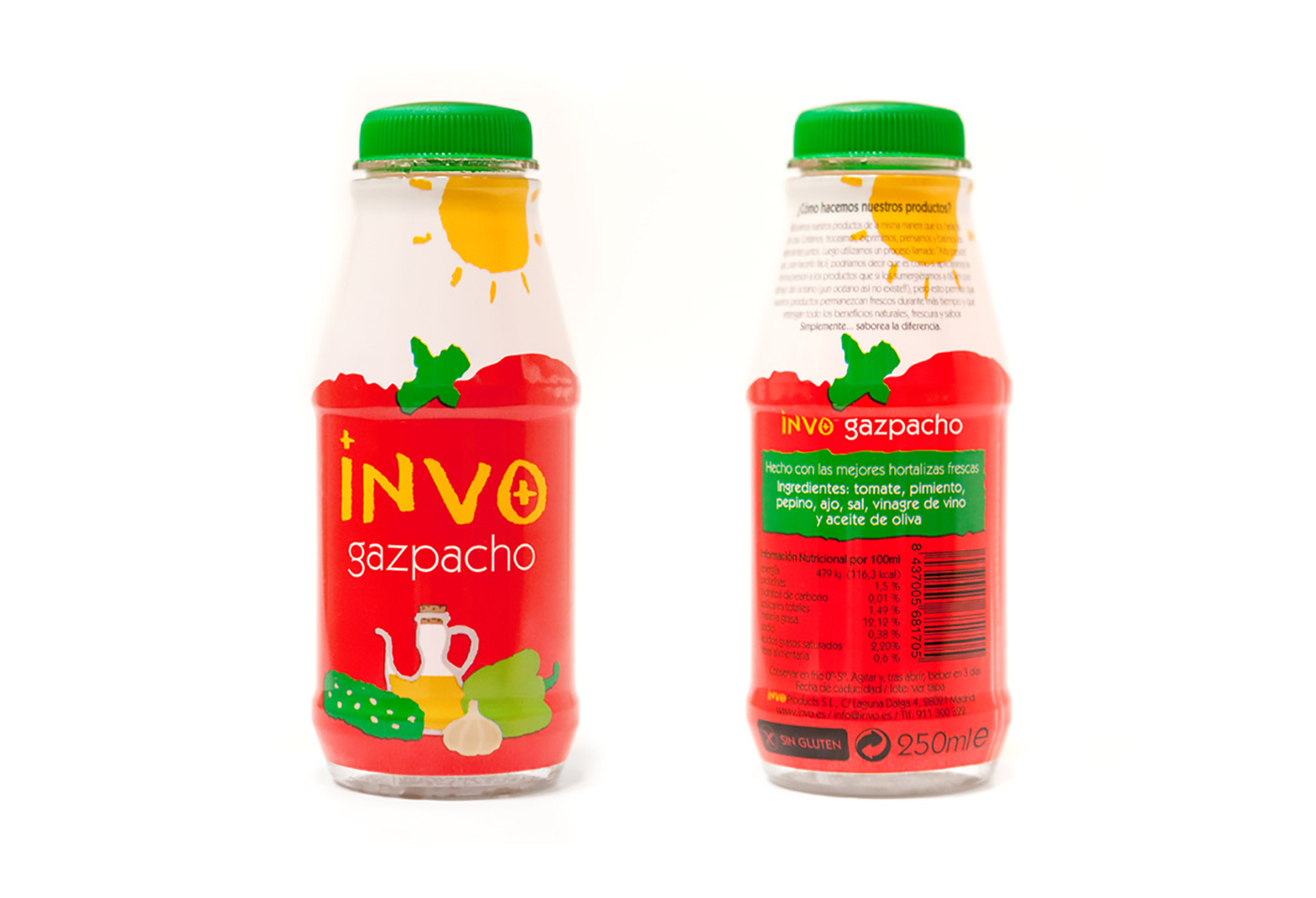 Pack bottle botella Gazpacho invo
