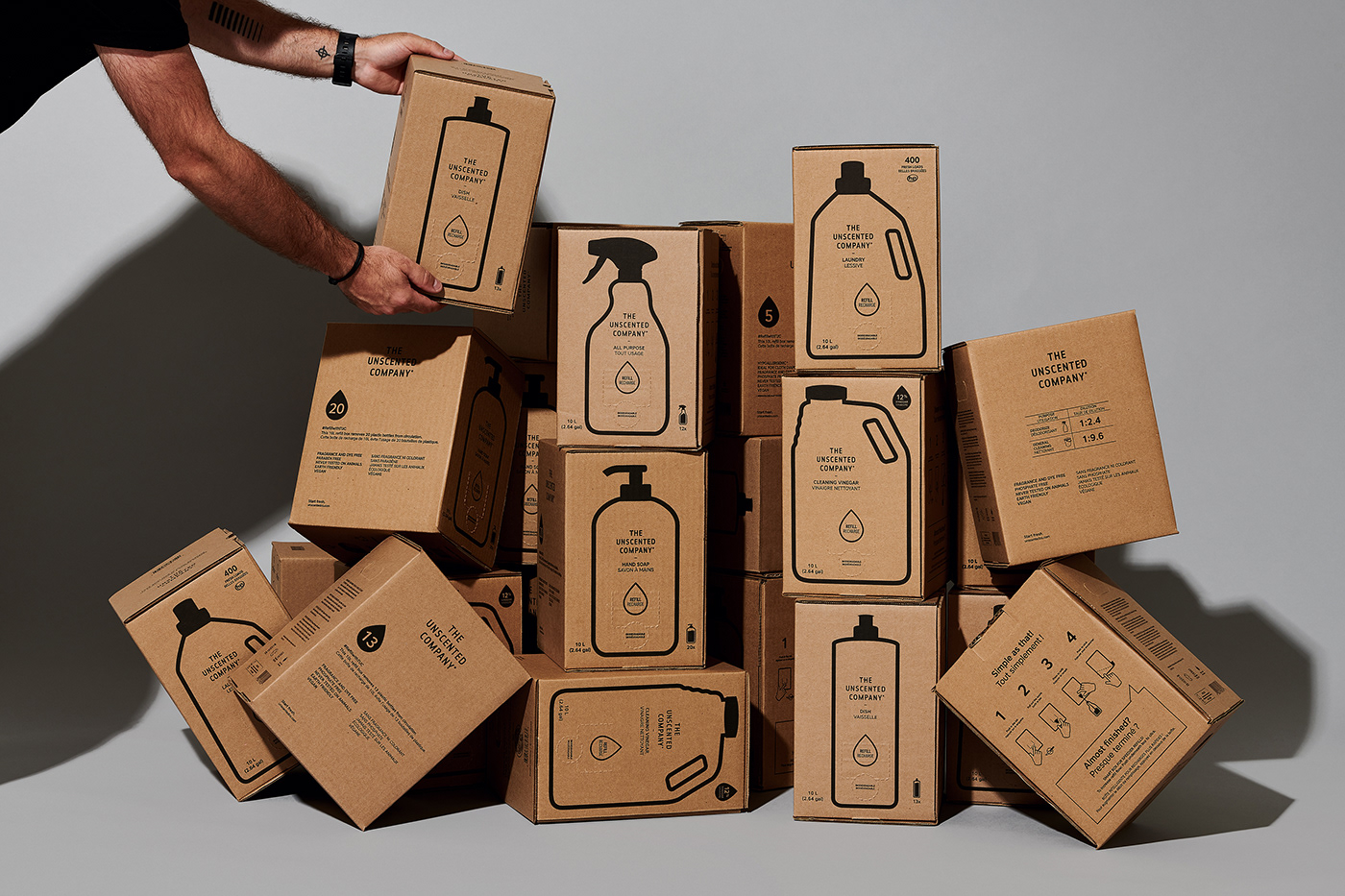 boxes cardboard box Kraft Box Packaging print refill refill box screen printing shipping box the unscented company
