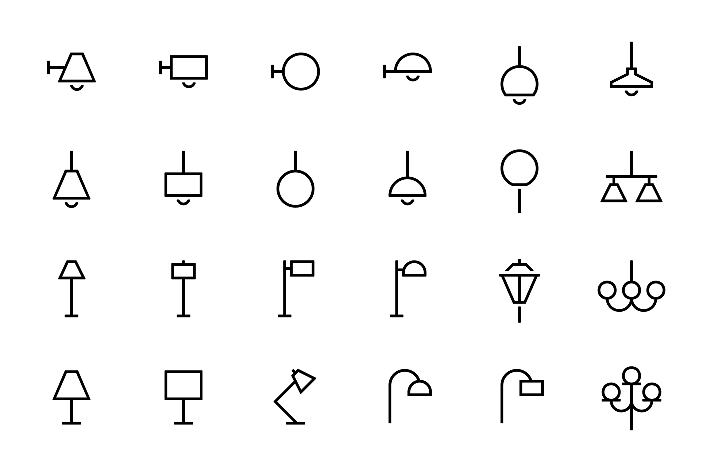simon icons grid iconography pictogram barcelona spain Plug light b/n