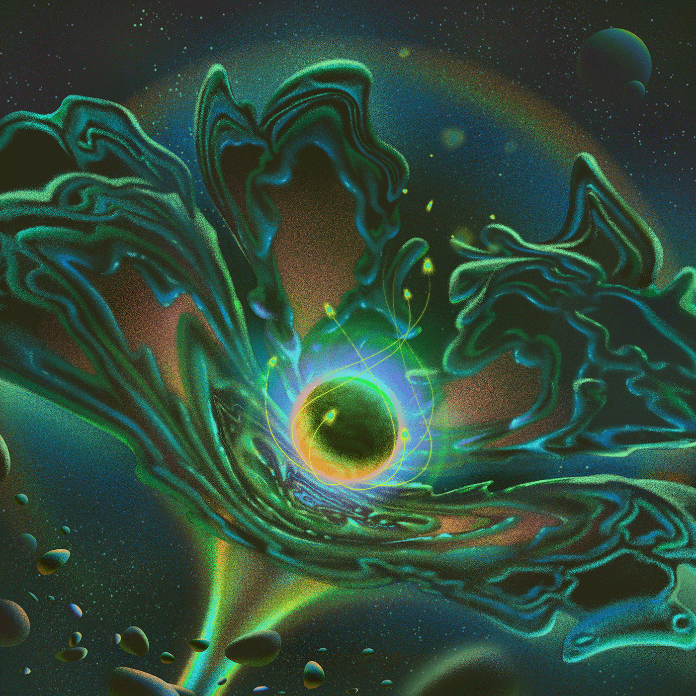artwork cosmic cosmos Digital Art  Flowers ILLUSTRATION  music Nature Plant Space 