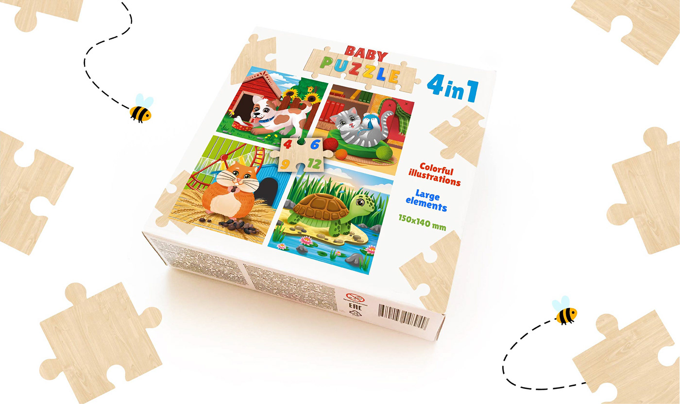 Packaging for children's puzzles