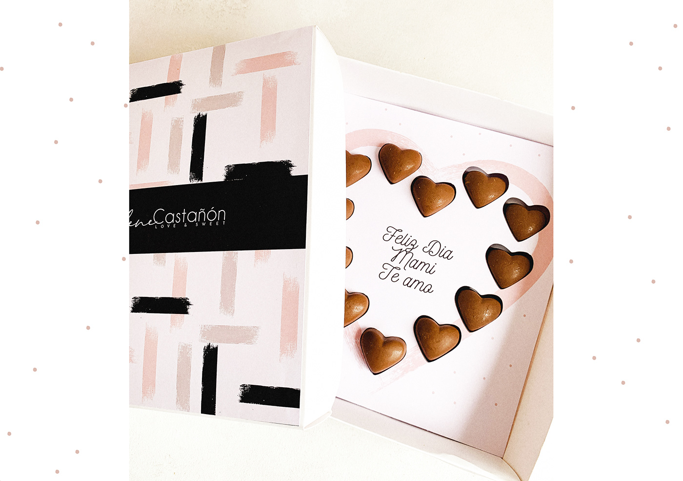 Special mother´s day packaging/box design for Selene Castañon chocolates